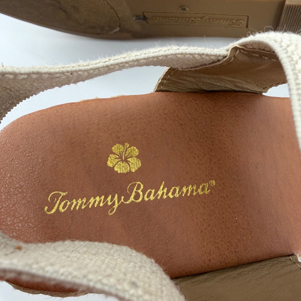Tommy Bahama Sakura Espadrille Wedge Beige Womens 8.5 M Jute Sandals - Picture 6 of 8